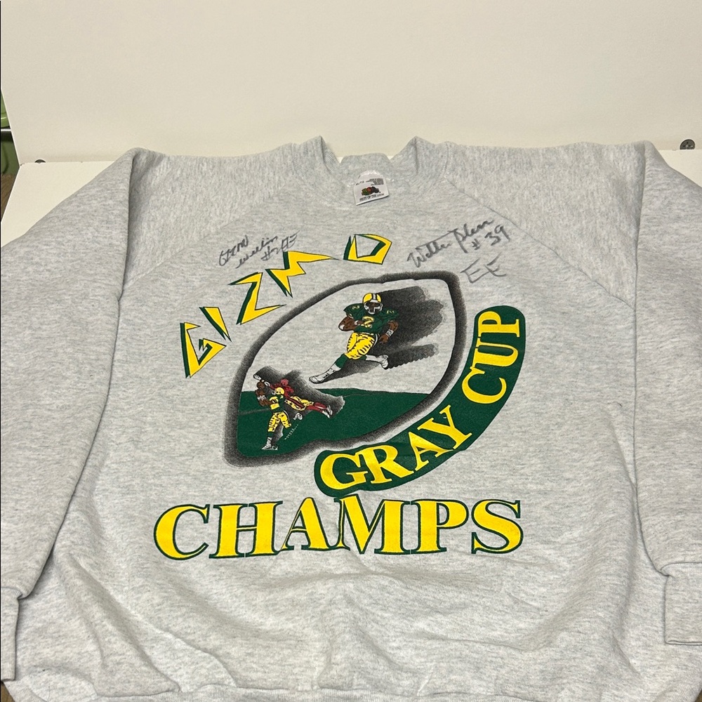 Signed Edmonton Eskimo’s sweater, Gizmo Williams and Willie Pless